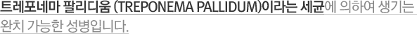 Ʈ׸ ȸ (Treponema pallidum)̶ տ Ͽ  ġ  Դϴ.